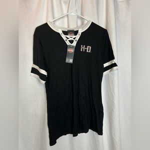 Women’s Harley Davidson brand new Sz Large Black with rhinestone writing